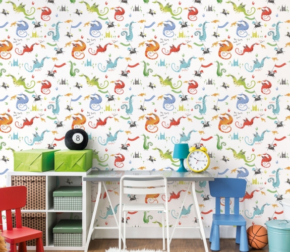 Dragons lyse farver - tapet - 10.00x0.53...