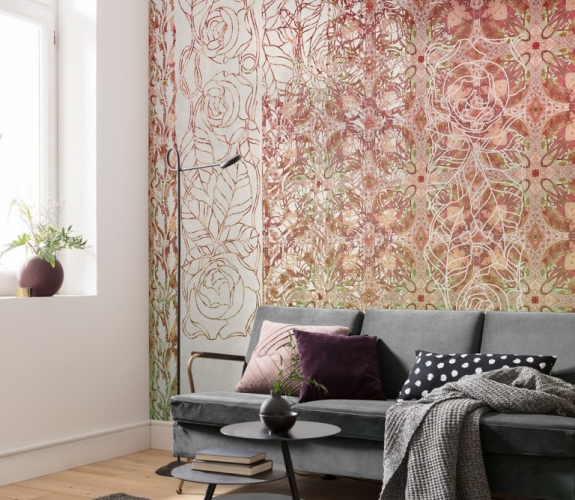 Fototapet Art Nouveau Rouge