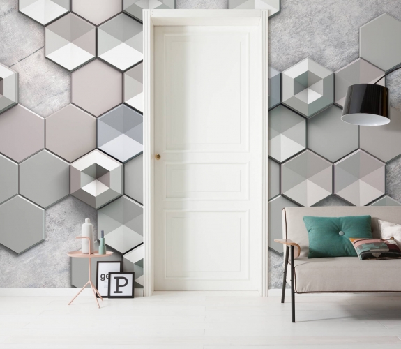 Fototapet Hexagon Concrete