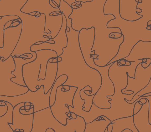 Tapet Linear Visage Burnt Orange