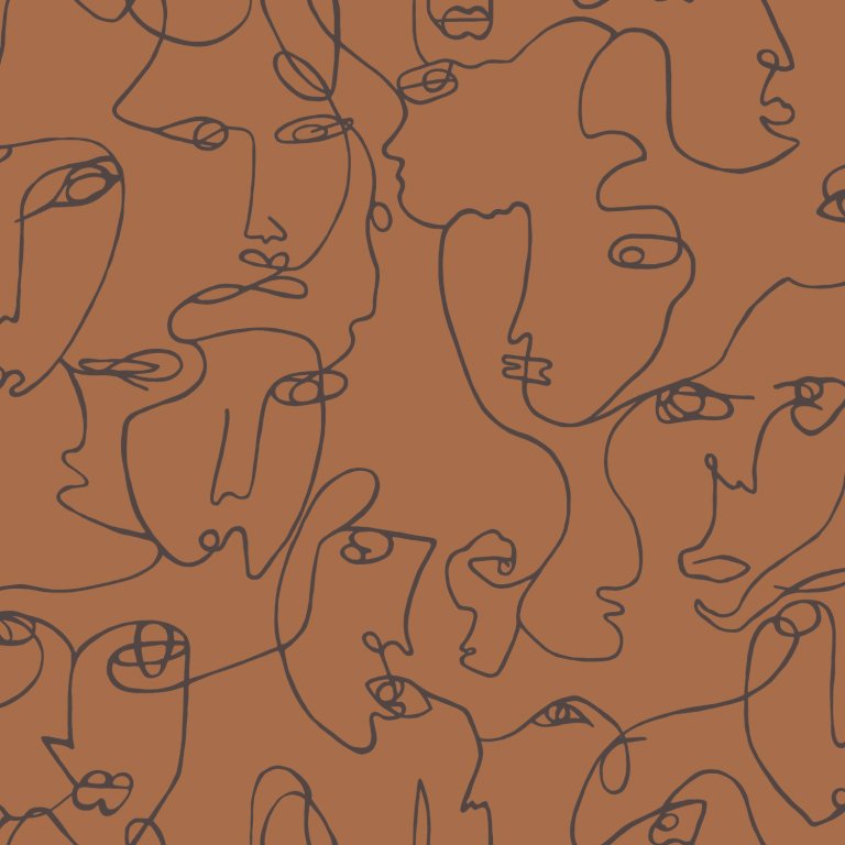 Tapet Linear Visage Burnt Orange