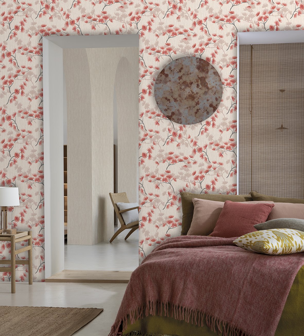 hellige Ret ingeniørarbejde Blossom grå/beige - tapet - 10.05x0.53m - fra Tapetcompagniet