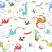 Dragons lyse farver - tapet - 10.00x0.53m - fra GALERIE