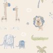Jungle Friends beige/safari grøn - tapet - 10.00x0.53m - fra GALERIE