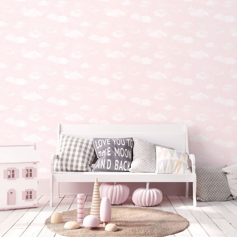 Cloud pink - tapet - 10.00x0.53m - fra GALERIE