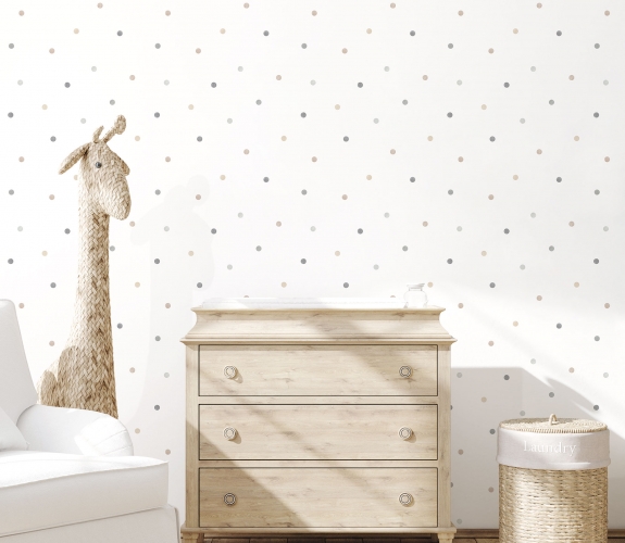 Dots beige/grå/tan - tapet - 10.00x0.53m...