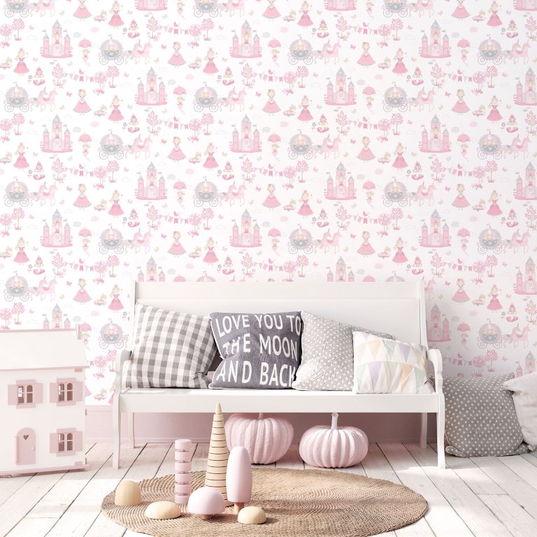 Fairytale pink/grey - tapet - 10.00x0.53m - fra GALERIE