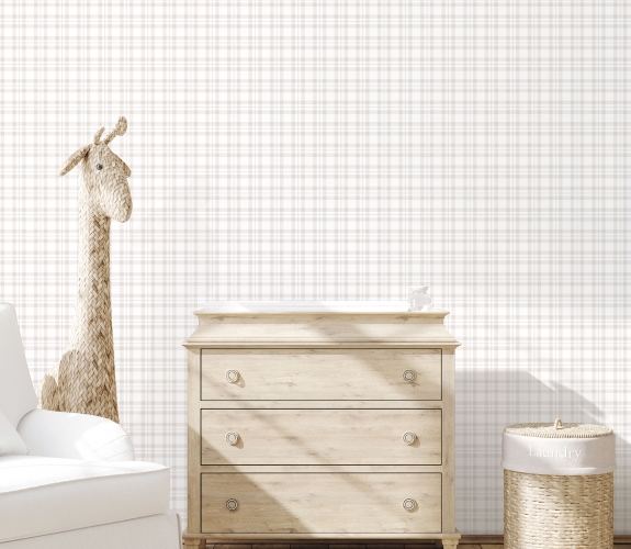 Plaid greige - tapet - 10.00x0.53m - fra...