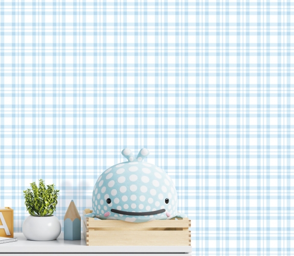 Plaid lys blå - tapet - 10.00x0.53m - fr...