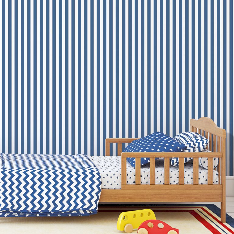 Regency Stripe cobalt blå - tapet - 10.00x0.53m - fra GALERIE