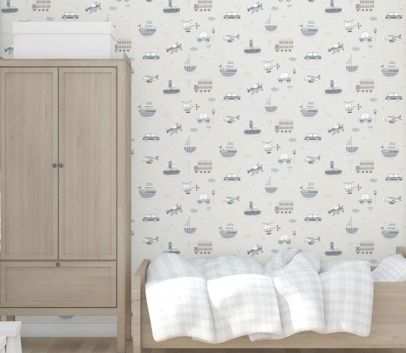 Transportation greige/tan - tapet - 10.0...