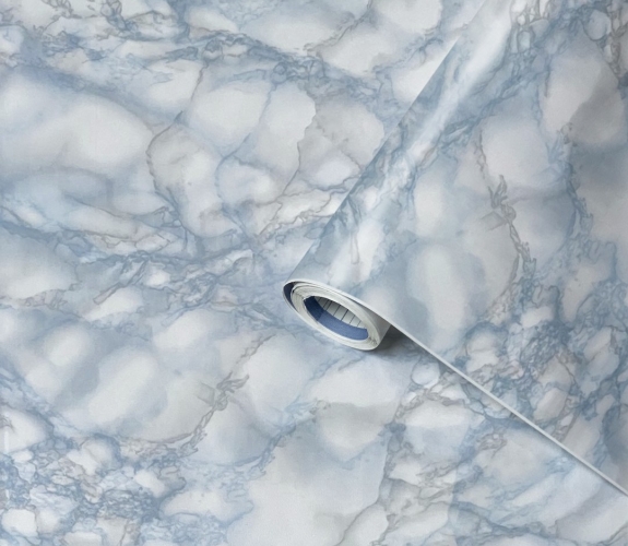 Lenco deco Marble blue 45cmx2m