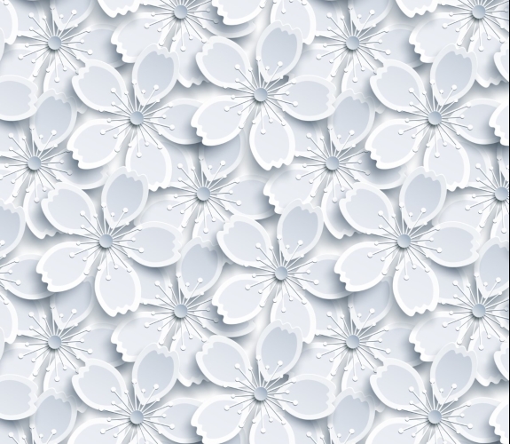 Lenco deco White flowers 45cmx2m
