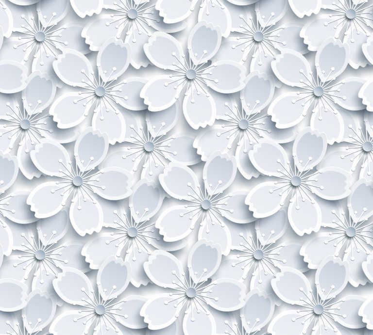 Lenco deco White flowers 45cmx2m