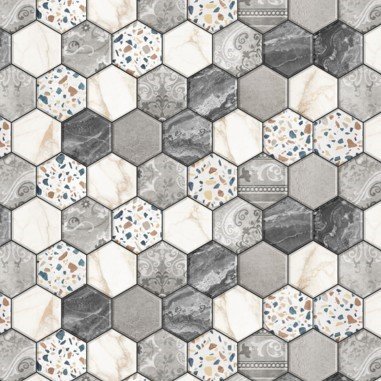 Lenco deco Hexatiles 45cmx2m